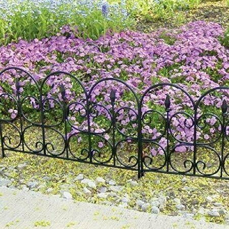 Emsco Group Victorian Fencing, 26 Feet, 12 Medium 16in X 26.5in Pieces, Wrought Iron Look 2093-1
